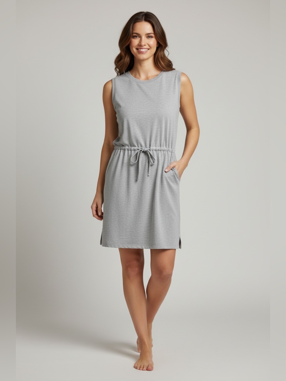 Calvin Klein Woman’s Sleeveless Grey Mini Blouson Dress Size XL NWT